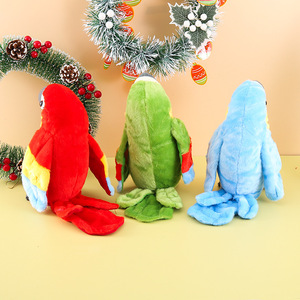 Elektrische Knuffelpapegaai Met Opnamefunctie Nieuw Stoffen Materiaal Wiebelt Tijdens Het Spelen Van Speelgoed Om Te Leren Spreken - Product Image 6