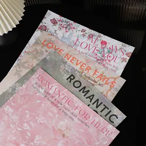 New arrival 10PCS/Pack Spring Color Romantic love letter printed flower wrapping paper for florist flower shop