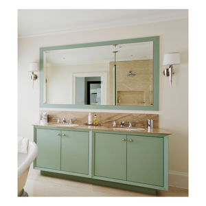 Juego de tocador de baño moderno hotel de lujo para Montaje en pared de madera maciza con gabinete de MDF de piedra artificial de color negro inteligente - Product Image 1