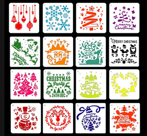 I Bambini a forma di Disegno Pittura <span class=keywords><strong>Stencil</strong></span> Set di Modello di Carta <span class=keywords><strong>Da</strong></span> Parati Pittura Su Ordinazione di Natale FAI <span class=keywords><strong>DA</strong></span> TE - Product Image 1