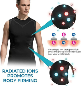 Wholesale Ionic Shaping <b>Vest</b> for Men Ice-Silk Slimming Body Shaper Compression Shirts Top Tummy Control Sleeveless Fitness Shirt - Product Image 4
