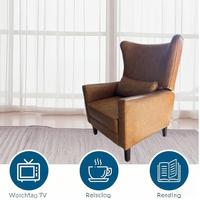 Fauteuil à dossier haut en tissu et cuir PU moderne Sans Wholesale, facile à nettoyer, pour salon et chambre, imperméable et écologique
