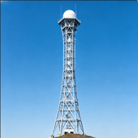 Tour de radar en treillis d'acier galvanisé à chaud avec plateforme de support stable pour radar météorologique