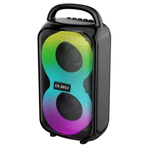 Nuovo altoparlante portatile portatile Bluetooth RGB luce esterna portatile quadrato ballo Subwoofer Stereo altoparlante senza fili