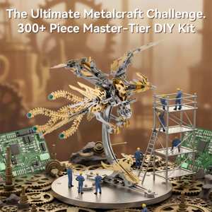 Puzzle 3D in Metallo Fenice Meccanico: Kit Modello Meccanico con Ali Svolazzanti, Scultura Cinetica Steampunk, Decorazione da Scrivania, Regalo per Lui - Product Image 6
