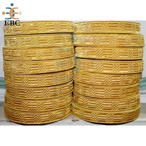 Encaje Jacquard Dorado de Mylar Ecológico, Adornos Religiosos Tejidos, Encaje Dorado Decorativo para Uniformes y Prendas, Encaje Francés Hecho a Mano EBC - Product Image 5