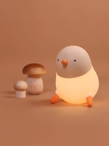 Vente flash Lampe de nuit LED rechargeable en gel de silice en forme de coquille d'œuf en ABS, lumière blanche chaude à intensité variable, lampe de chevet pour chambre d'enfant - Product Image 2