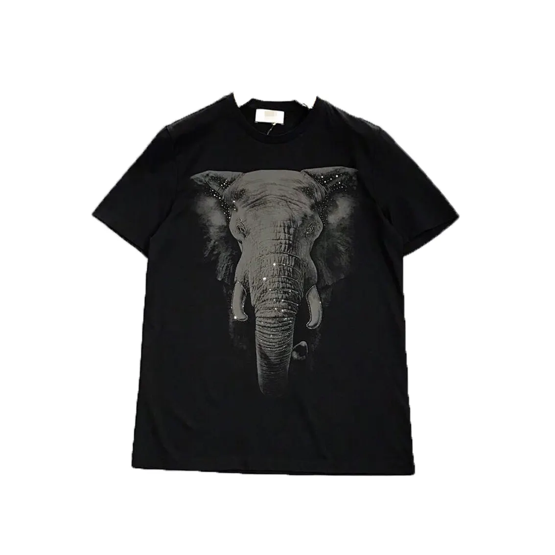Kaus Berlian Imitasi Pria Desain Merek Kualitas Tinggi Proses Top Musim Panas Grosir T-shirt Gajah Cetak 3d T Shirt Pria