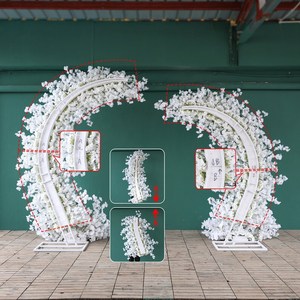 Trắng hoa anh đào với trái tim/Hình dạng mặt trăng/vòm/Vòng tròn/sừng Kệ đám cưới backdrop hoa cửa bên sân khấu hoa khung - Product Image 2