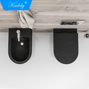 Bathroom Rimless Ceramic Matt <strong>Black</strong> <strong>Toilet</strong> Set Automatic Smart <strong>Toilet</strong> - Product Image 4