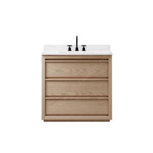 Freestanding Hotel Oak Bathroom Vanity <b>Wash</b> <b>Basin</b> Furniture Set <b>with</b> Countertop - Product Image 2