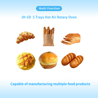 Horno de Convección Rotatorio Eléctrico JH 5D de 5 Bandejas, 25 kg/h, Horno Compacto Programable para Galletas, Muffins y Pasteles