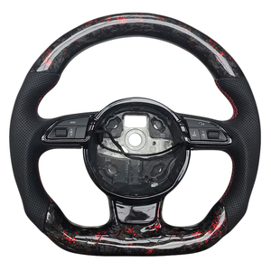 Nuevo Volante Deportivo de Fibra de Carbono Forjada y Cuero Perforado para Audi A3 A4L A5 A6L A7 Q3 Q5 - Product Image 1