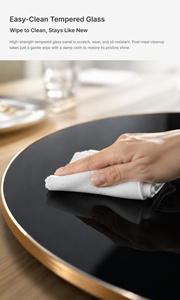 Plateau chauffant rotatif pour aliments, 360°, 40-120°C, verre trempé imperméable, plateau de table 60cm/80cm, OEM, vente en gros, température réglable - Product Image 2