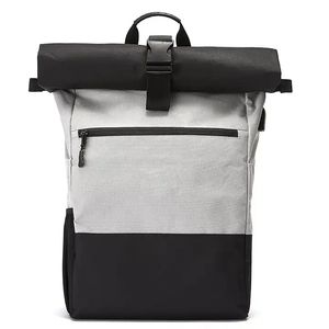 Custom Sustainable Friendly Recycled Travel Roll Top Bag Waterproof Laptop <b>Rolltop</b> <b>Backpack</b> - Product Image 1