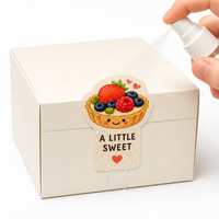 Autocollant d'étanchéité alimentaire mat personnalisé en PVC découpé à l'emporte-pièce, adhésif pour boîte de boulangerie et emballage cadeau avec impression de logo dessin animé Kawaii