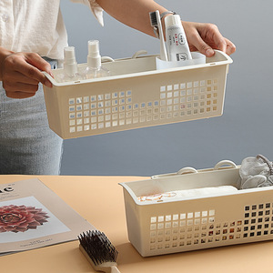 <span class=keywords><strong>Panier</strong></span> suspendu rectangulaire multi-usages en PP de qualité alimentaire, écologique, respirant, à double crochet rotatif, pour l'organisation et le rangement à domicile - Product Image 2