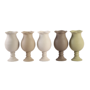 <span class=keywords><strong>Vaso</strong></span> Wabi-Sabi all'ingrosso <span class=keywords><strong>con</strong></span> <span class=keywords><strong>piede</strong></span> e bordo ondulato, <span class=keywords><strong>vaso</strong></span> in metallo opaco effetto sabbia per decorazioni domestiche e centrotavola floreali per matrimoni - Product Image 3