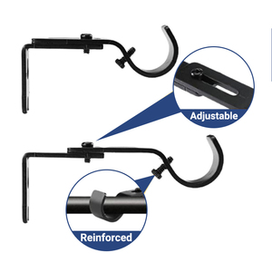 Nhiệm vụ nặng nề đôi Rèm cực chủ kim loại thanh Rèm có thể điều chỉnh khung - Product Image 4