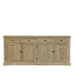 American style country solid wood oak 4-door sideboard Living room decorative cabinet