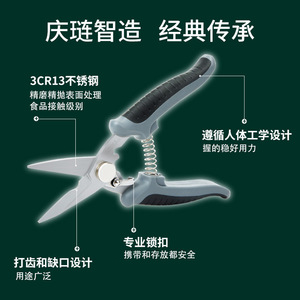กรรไกรตัดแต่งกิ่งสแตนเลส Green Guard โครงสร้างแบบผีเสื้อสีเทา ใบมีดยาว 45.5 มม. - Product Image 3