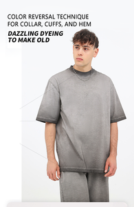 Camiseta Vintage de Gran Tamaño, Tejida, 100% Algodón, 260 g/m², de Alta Calidad, al por Mayor, Unisex, Personalizada con Impresión DTG, Lavado Ácido - Product Image 2