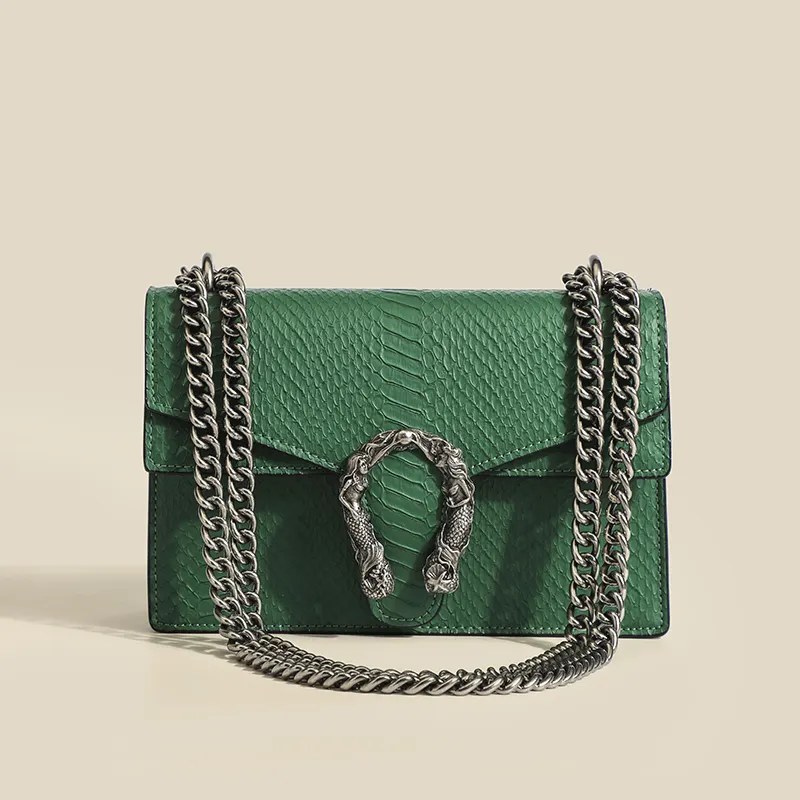 Bolsa quadrada luxuosa de couro artificial, com zíper, transversal de mão feminina