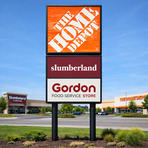 Pylône publicitaire LED pour bureau, enseigne extérieure lumineuse, enseigne commerciale autoportante en aluminium personnalisée pour parc d'entreprises - Product Image 2