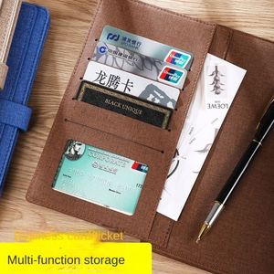 Exquisite A5 Hardcover Business Notebook Multi-Function Storage Card Bag Artistic Customizable College <b>Journal</b> Students Leather - Product Image 2