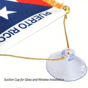 Personalizado de doble cara de 4x6 pulgadas <span class=keywords><strong>Puerto</strong></span> <span class=keywords><strong>Rico</strong></span> Mini país ventana con flecos bandera colgante para la decoración del espejo retrovisor del coche - Product Image 3