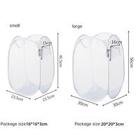 Panier à linge pliable pop-up, sac de rangement en maille pour vêtements, panier pliable pour vêtements sales avec poignée de transport renforcée