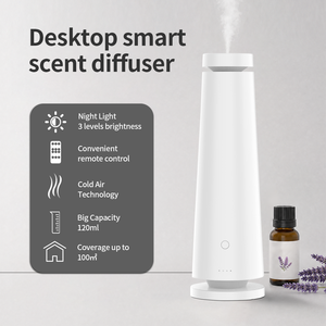 Difusor de Aromas Blanco de 120 ml, Humidificador de Aire Frío con Aceites Esenciales, Control Remoto y Luz Nocturna para Hogar y Oficina - Product Image 1