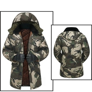 Combinaison de camouflage durable pour l'entraînement en extérieur, vêtements doublés de polaire, uniformes tactiques d'hiver épaissis, chasse, imperméable, carbone - Product Image 1
