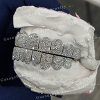 Grillz en argent sterling 925, serti de pierres rondes taille brillant, motif étoile galaxie, sur mesure pour les dents, 4/6/8/10/12, pour hommes, style Hip Hop