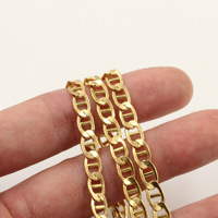 Rantai Jangkar Emas Lapis 14K Anti Kusam 1/20, 5*9.5mm, Perhiasan Permanen Bentuk D Oval Rantai Laut untuk Pembuatan Kalung DIY