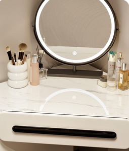 Интегрированный комод OEM 80 см с треугольными угловыми секциями, зеркалом с подсветкой для спальни, прикроватный столик, небольшой туалетный столик - Product Image 6