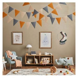 Guirlande de fanions rectangulaires en feutre personnalisée pour fête d'anniversaire, nom personnalisé, 14x21cm, couleur personnalisée, style festif, décoration de chambre - Product Image 3