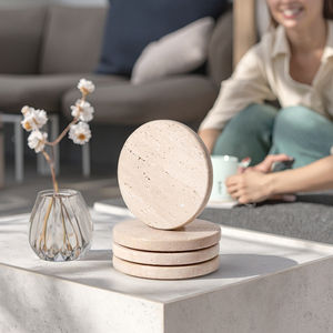 Tappetino isolante in marmo giallo naturale per Whisky e caffè moderno e alla moda - Product Image 1