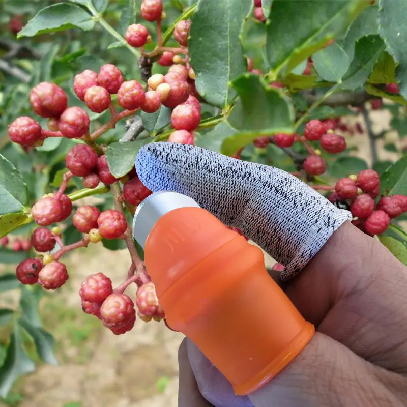 Gartenarbeit Obst Gemüse pflücken Silikon handschuhe Gerades Daumen messer Finger pflanze Obstpflück messer