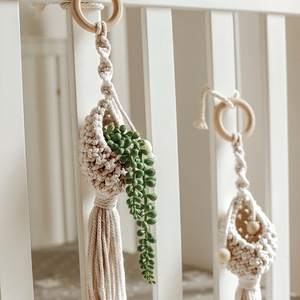 Artilady decoración geométrica colgante decoraciones pequeño Macrame planta suspensión cesta de la flor macrame planta para el jardín - Product Image 2