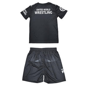 Completo da Wrestling Personalizzato da Uomo 2025 in Maglia T-shirt e Pantaloncini Set da 2 Pezzi a Sublimazione Totale Internazionale - Product Image 2