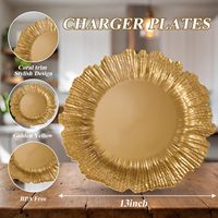 Lot de 50 assiettes de présentation en plastique réutilisables, dorées, robustes, de 13 pouces |    Assiettes en gros pour dîners, mariages, banquets et décorations de fêtes