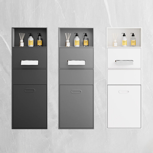 Cestino per carta igienica e scatola fazzoletti in acciaio inossidabile a incasso per angolo, con nicchia per piastrelle e porta rotolo di carta igienica, per l'arredo del <span class=keywords><strong>bagno</strong></span> - Product Image 1