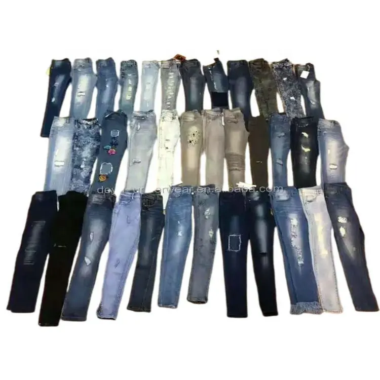 2.95 Dollar Model NZ002 Jeans en denim pour femmes à coupe décontractée et à jambe droite avec différents styles