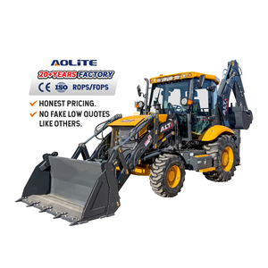 무료 배송 미니 백호 로더 4x4 건물 건설 레트로 굴삭기 휠 백호로드 - Product Image 1