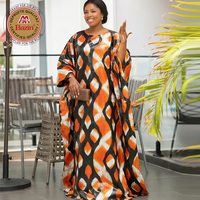 Robe longue traditionnelle malienne originale pour femme, imprimé brillant Bazin Riche Boubou Dashiki, idéale pour mariage ou demoiselle d'honneur