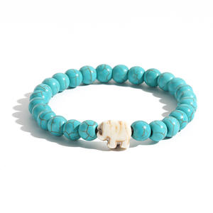 KOMI Bracelets de perles de pierres précieuses Offre Spéciale Oeil de tigre <span class=keywords><strong>Pierre</strong></span> <span class=keywords><strong>volcanique</strong></span> Turquoise 8mm Perles Bracelet élastique pour homme Cadeau d'anniversaire - Product Image 6