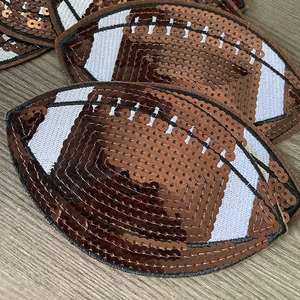 Hot Bán Bóng đá mỹ vá <span class=keywords><strong>sequin</strong></span> sắt trên phụ nữ người đàn ông DIY Nâu <span class=keywords><strong>sequin</strong></span> bóng đá vá cho quần áo túi - Product Image 1