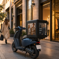 Écran LED mobile P2.5 pour publicité numérique extérieure IP65, idéal pour la promotion de livraison par scooter