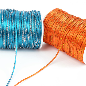 Cordon coréen personnalisé en polyester coloré or et argent de 2 mm, nœud chinois, corde tressée faite à la main pour chaussures et vêtements - Product Image 3